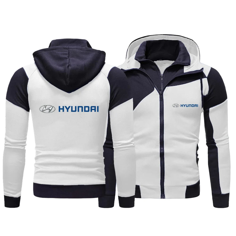 

Fashion 2021 NEW Brand HYUNDAI hoodie Design Print Fleece Men Zipper for Sweatshirts Casual Men Hoodie Tops