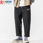 Модные классические новые Брендовые мужские брюки Rainbowtouches свободные прямые брюки для улицы комбинезоны высшего качества Широкие штаны для мальчиков