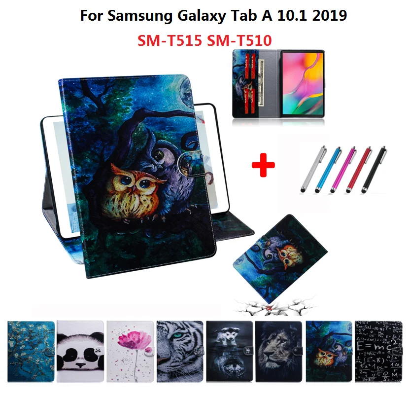 T510 T515 2019 чехол для планшета Samsung Galaxy Tab A 10 1 SM-T510 SM-T515 совы панды собаки Лев волк