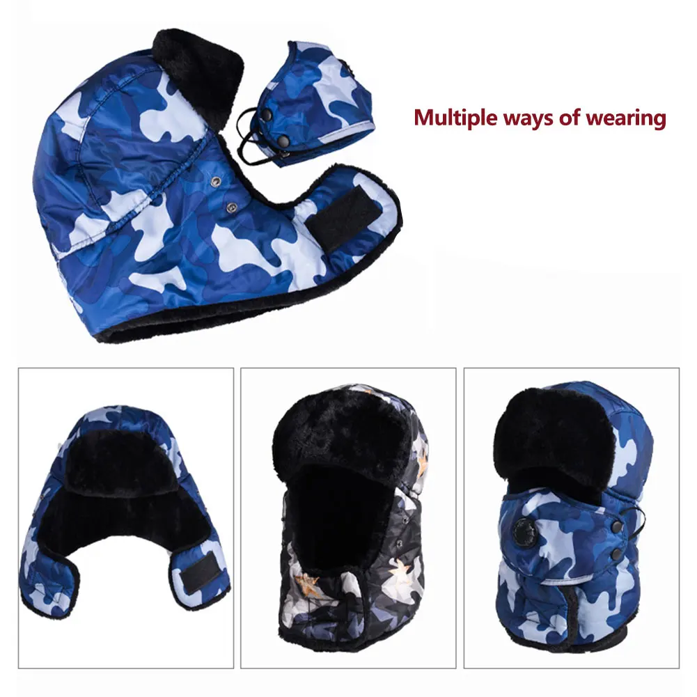 Зимние теплые шапки-авиаторы с ушами зимняя Балаклава для мужчин и женщин