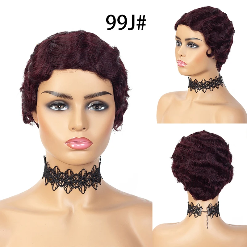 Парик Pixie Cut бразильские человеческие волосы Remy парики на пальцах Ali Queen
