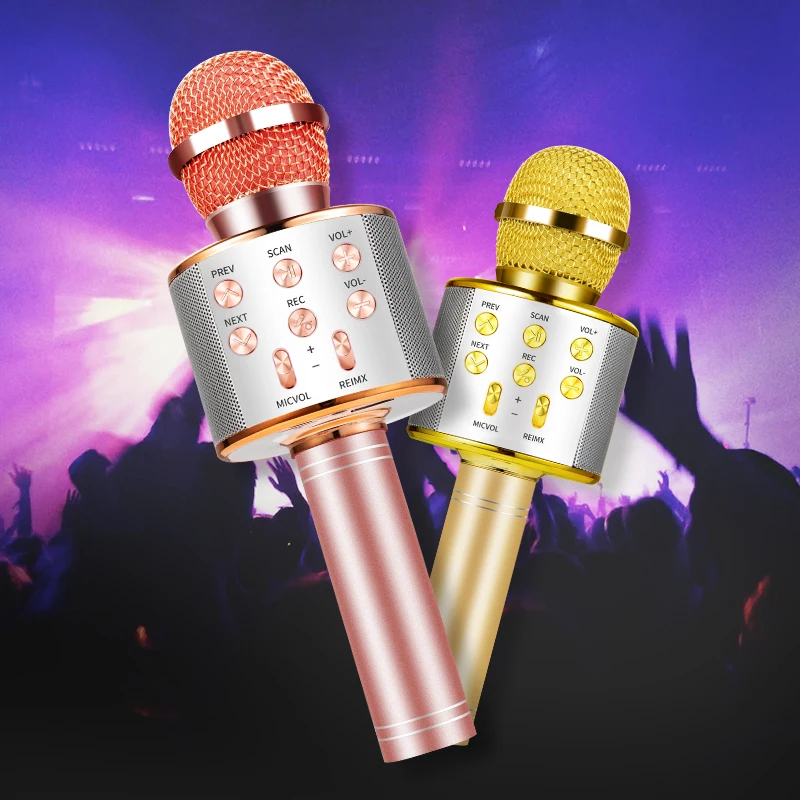 

Bluetooth Karaoke Microphone Wireless Professiona Speaker Handheld Microfone Player Singing Recorder Mic