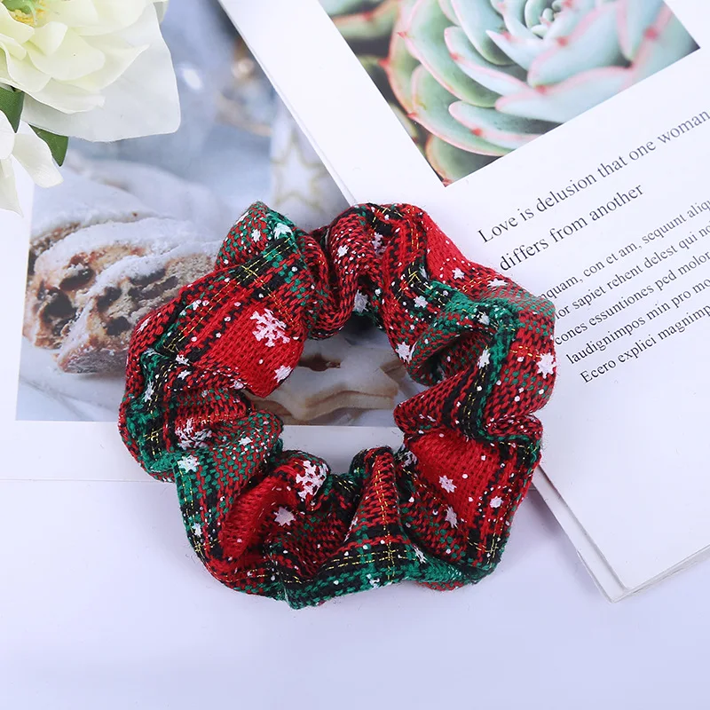 Женские резинки для рождественской милые волос девочек эластичные праздничные