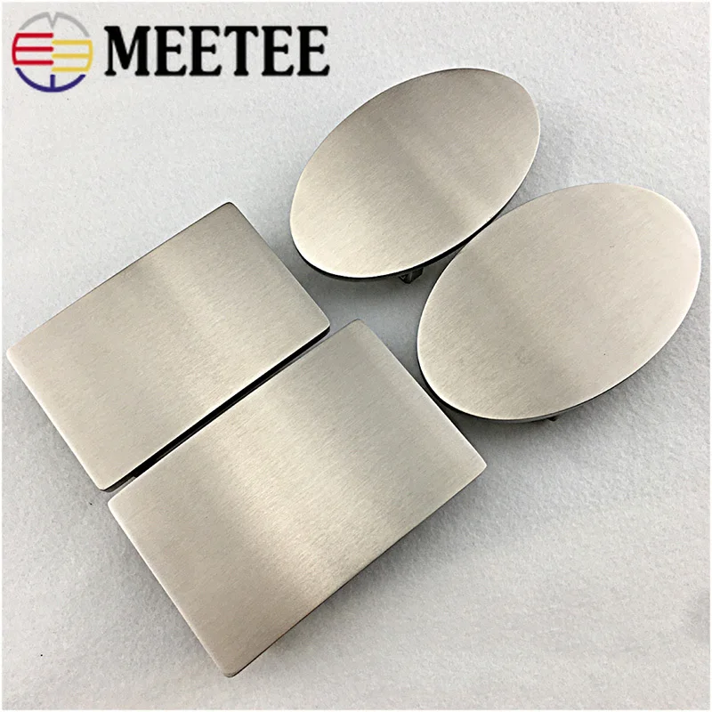 

Meetee 1pc 35mm/40mm Stainless Steel Belt Buckles Metal Smooth Plate Buckle for Men's Waistband Head Pin Automatic Clasp Crafts