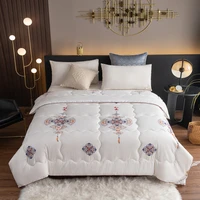 super warm winter quilts blanket chinese style printed comforters soybean fiber filling thick quilt core bed covers bedspread