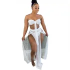 Купальник бикини, Женский комплект из 3 предметов, укороченный топ и юбка, купальные костюмы, летняя Новинка, элегантная Сексуальная Пляжная сетчатая юбка, накидка