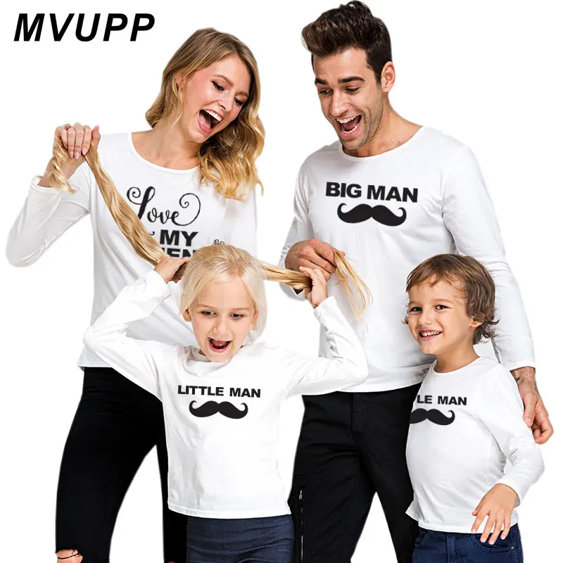 Одинаковые комплекты для семьи платья мамы и дочки Осенние футболки топы с