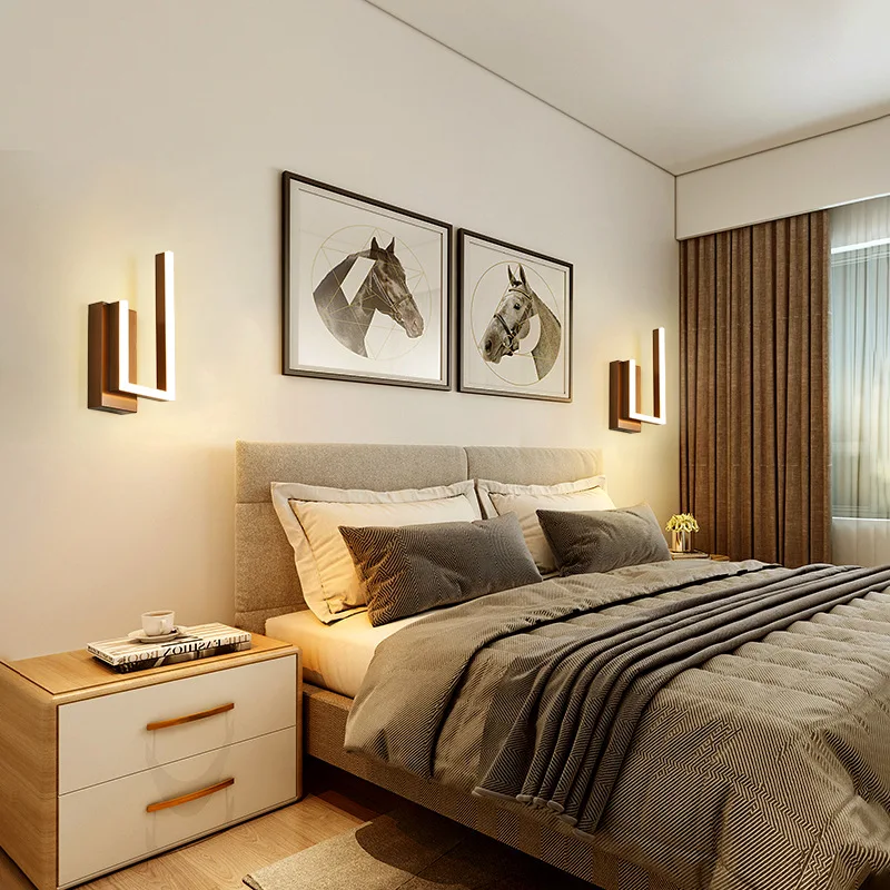 Современный геометрический железная художественная стена лампа Спальня рядом