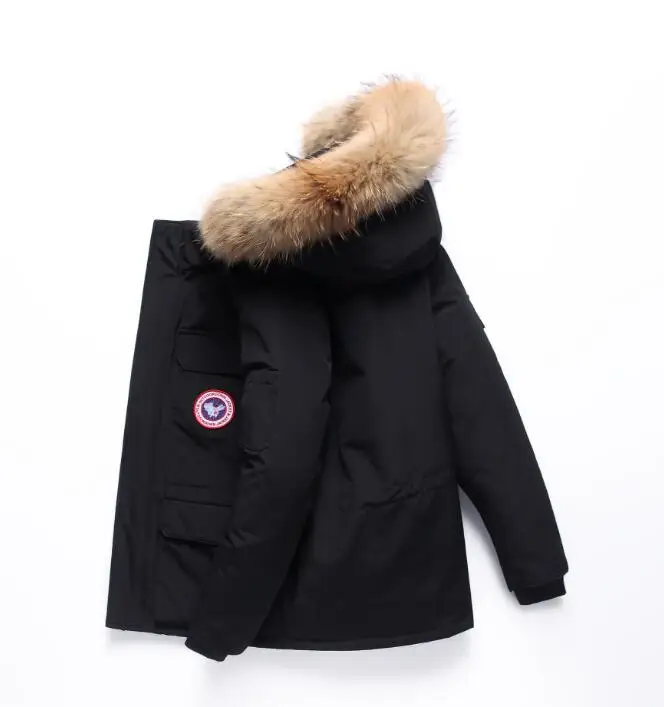 90% пуховики мужские зимние куртки модные толстые теплые парки меховые белые на