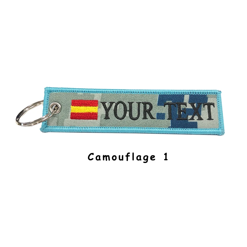 

Camouflage Flag Key-chain Name Patch Embroidered for Bag Key Ring Sewing Applique Sew On Fabric Badge DIY Apparel Accessories