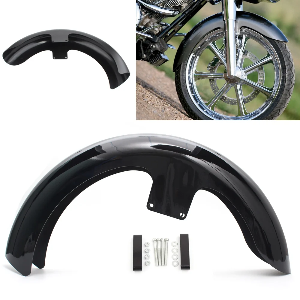 

21 Inch Motorcycle Front Fender Mudguard Gloss Black Wheel Wrap Splash Guard For Harley Touring Road King Dyna Softail Bagger