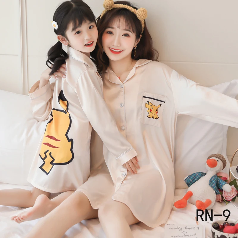 Ночная рубашка с длинными рукавами для девочек Весенняя Повседневная Одинаковая