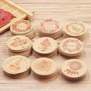 Бирка для печенья, круглая, белаяКрафтовая бумага, 200 г, 300 шт.