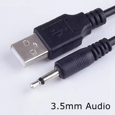Black 1m USB Jack Aux 2.5mm 3.5mm Mono Audio 4 Pole cable USB2.5 2.5 mm USB jack USB 2.0 to DC2.5mm 2A charging power cable 3FT images - 6