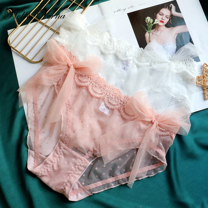 

Hollow Out Lingerie Europe Seamless Sexy Panties Women Bow Cute Underwear Temptation Lace Underpant Cotton Pantys