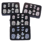 Набор миниатюрных фарфоровых чайных чашек 1:12, 15 шт., Цветочная посуда, кухонный кукольный домик (8 узоров на ваш выбор)