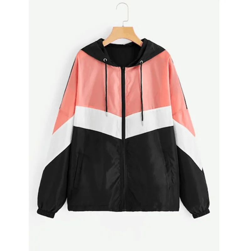 Женская куртка с капюшоном и поясом ветровка в стиле Харадзюку верхняя одежда