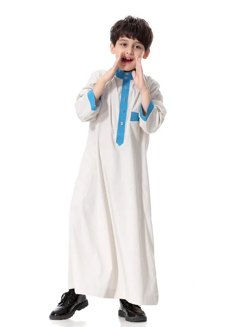 Kids Muslim Dress Jubba Thobe Boy Saudi Arabia Islamic Robe Children Arab Kaftan Pakistan Caftan Musulman Clothing Abaya Outfits |