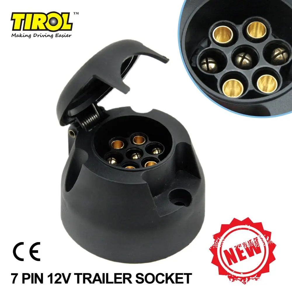 TIROL T22779 P3 7-контактный разъем прицепа черный матовый материал 7-полюсный буксирный