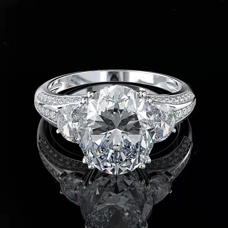 

Женское кольцо из серебра 925 пробы, с овальным цитрином, 9 х11 мм