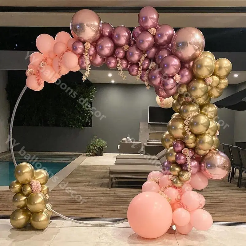 

84 шт./лот розовое золото 1 комплект детская розовая латексная металлическая гирлянда s Baby Shower принадлежности фон декор для свадебвечерние НК...