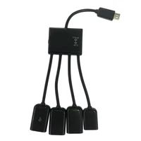 4 in 1 ports micro usb hub adaptor with power charging otg hub host cable cord adapter for android smartphones tablets