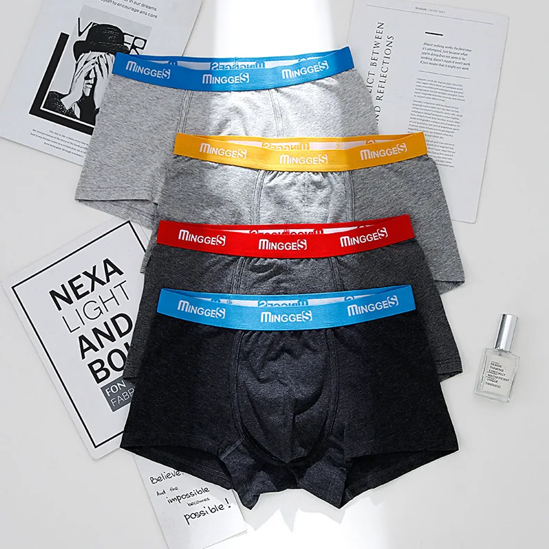Трусы боксеры мужские с эластичным завышенным поясом хлопковые Свободные