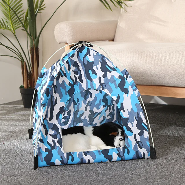 Dog Bed Dog Beds for Small Dogs Pet Tent Kennels Foldable Sleeping House for Dogs Cats Cool Summer Breathable Cat Pets Kennels