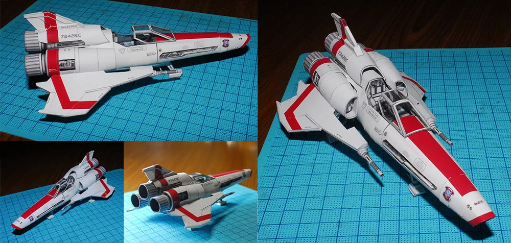 Battlestar Galactica Vipers 2 hao Viper Mk2 Бумажная модель DIY Ручная работа необычная игрушка набор