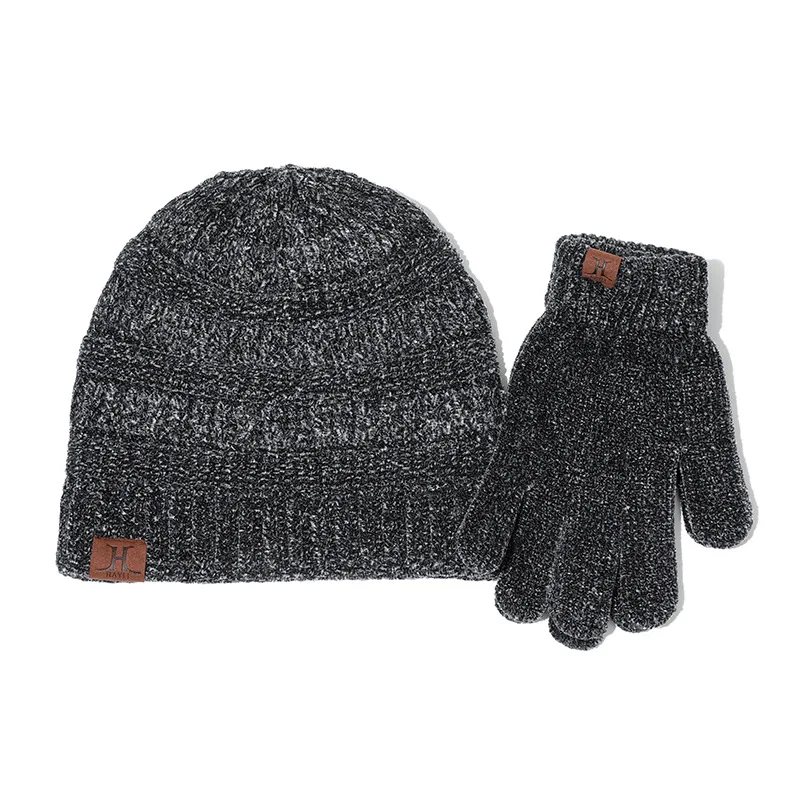 Вельветовая шапка бини для женщин шерстяная зимняя и набор перчаток девочки