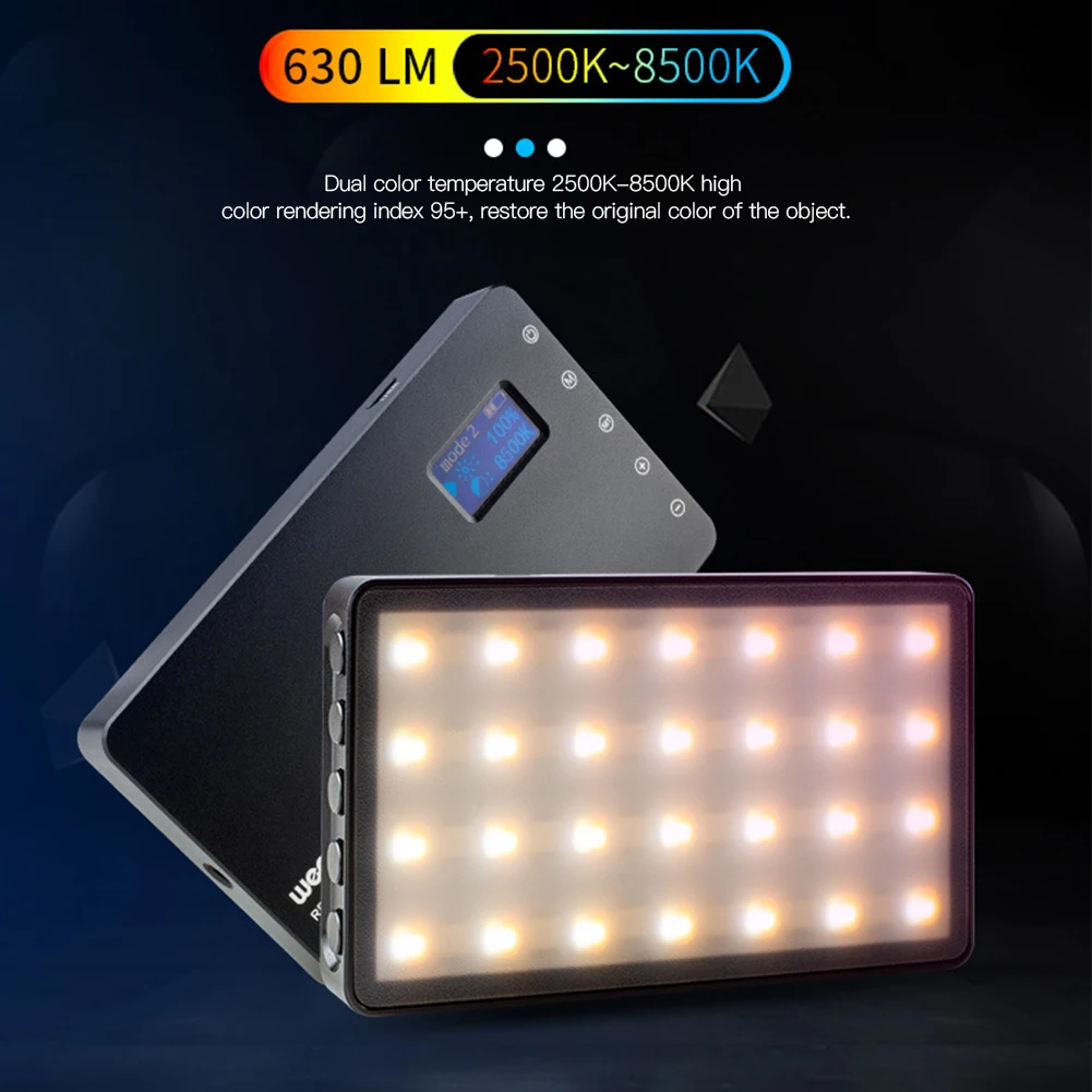 VILTROX Weeylight RB08P RGB Полноцветный свет Высокая CRI LED Заполнение телефоном SLR Камера фотографии Лампы включены.