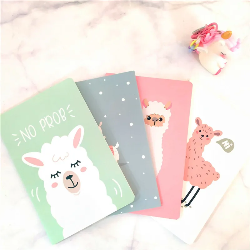 A5 блокнот,, Kawaii Bullet Journal, мягкая обложка, дневник, планировщик, альпака, милый офисный канцелярский блокнот с животными, бумага