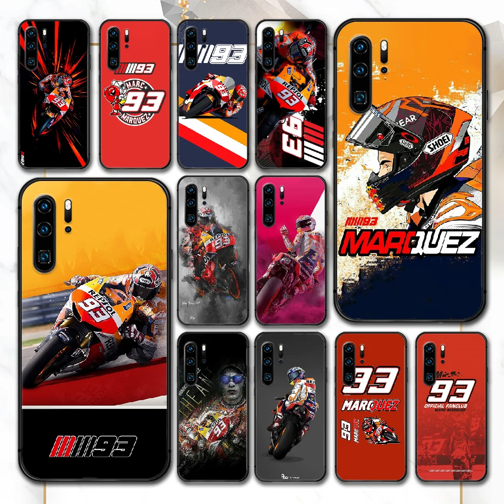 

Moto Marc Marquez NO.93 Phone Case For Huawei P Mate Smart 10 20 30 40 Lite Z 2019 Pro black Etui Trend Hoesjes Tpu Bumper Soft