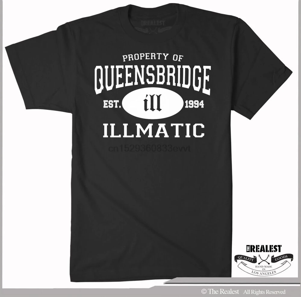 Черная футболка ILLMATIC QUEENSBRIDGE NAS свитер DJ классический в стиле хип хоп ILL|Мужские