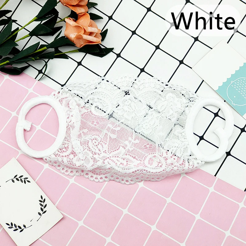 Элегантная черная кружевная маска для женщин и девушек однослойная дышащая