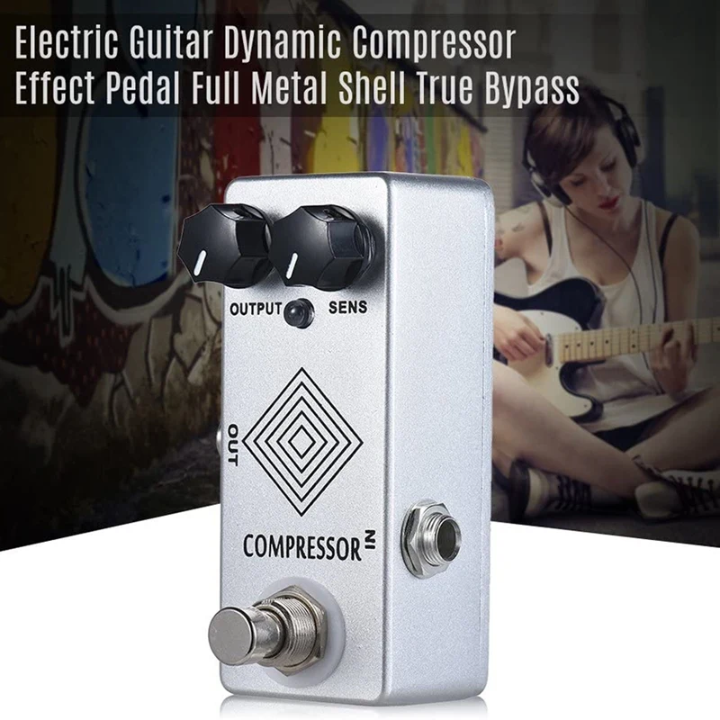 

MOSKY Electric Guitar Dynamic Compressor Guitar Effect Pedal Full Metal Shell True Bypass