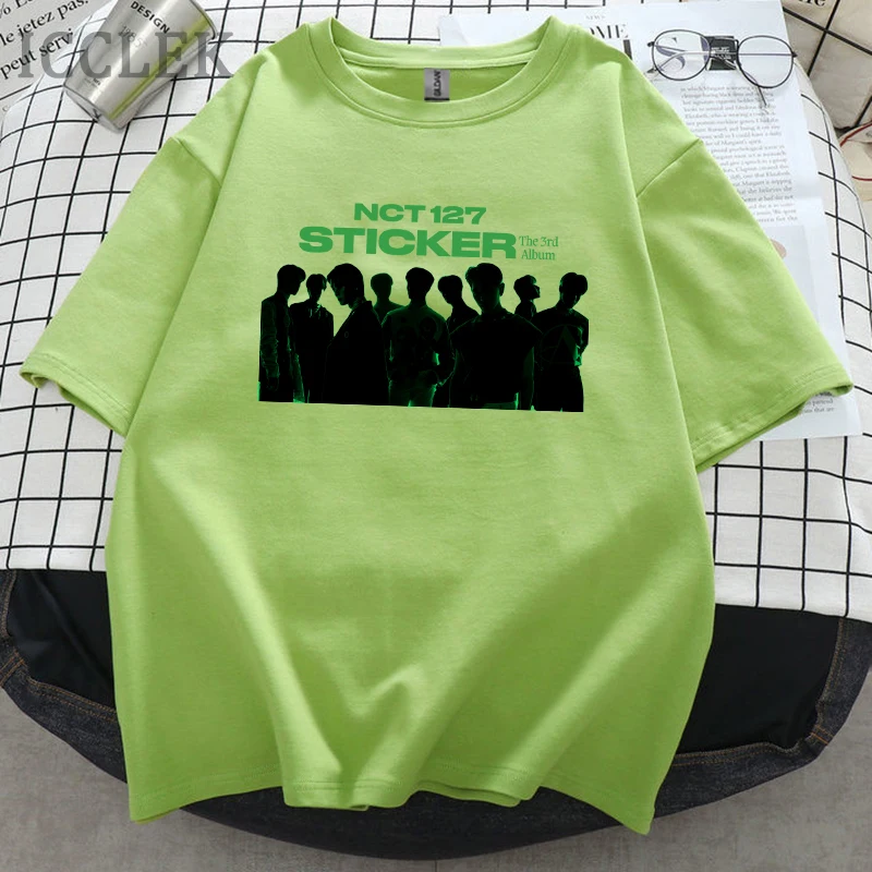 Kpop Nct 127 наклейки альбом футболки хлопковые женские мужские Графические Harajuku с