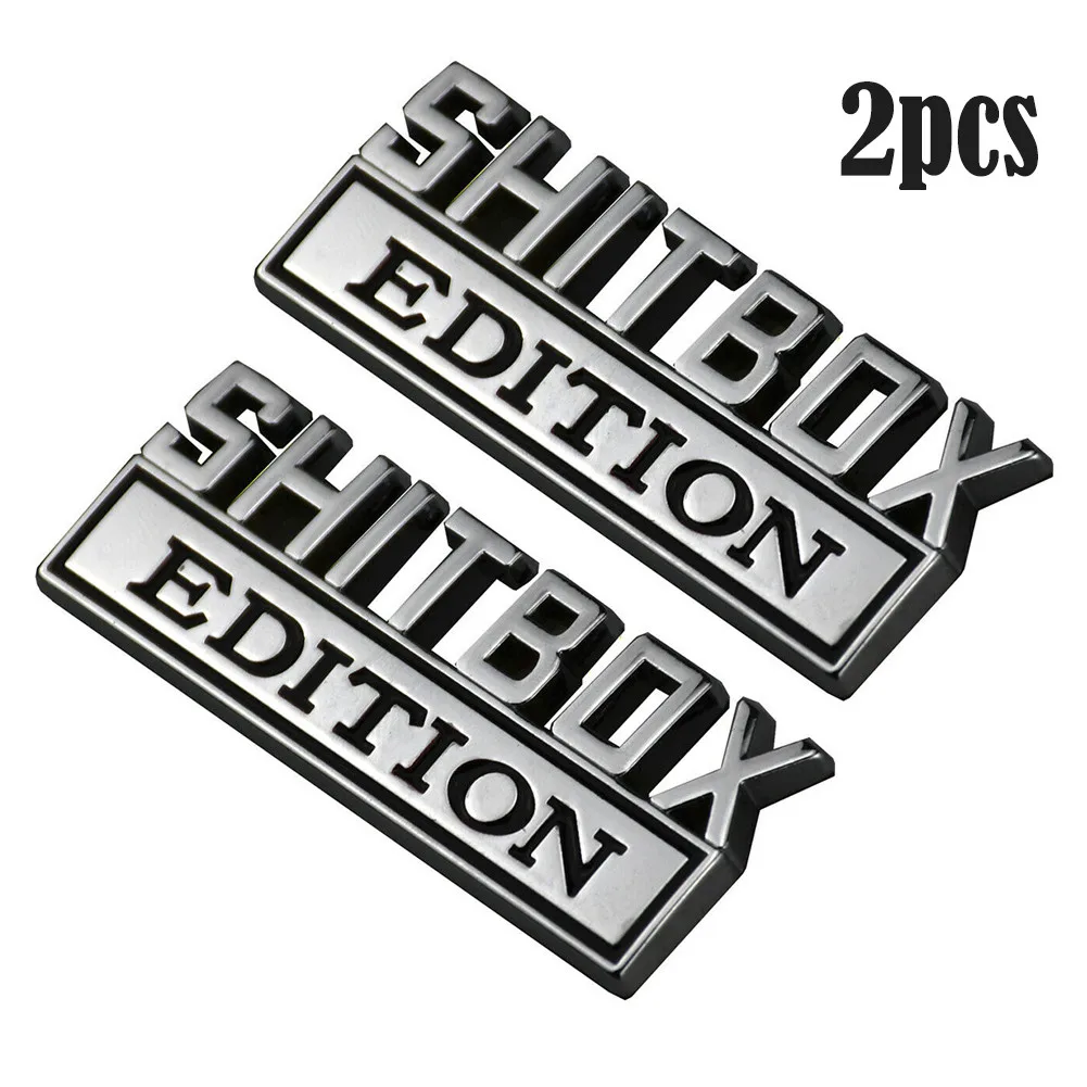 

Universal Car 2pcs Sticker 80x30mm Alloy Black And Silver Decal Emblems
