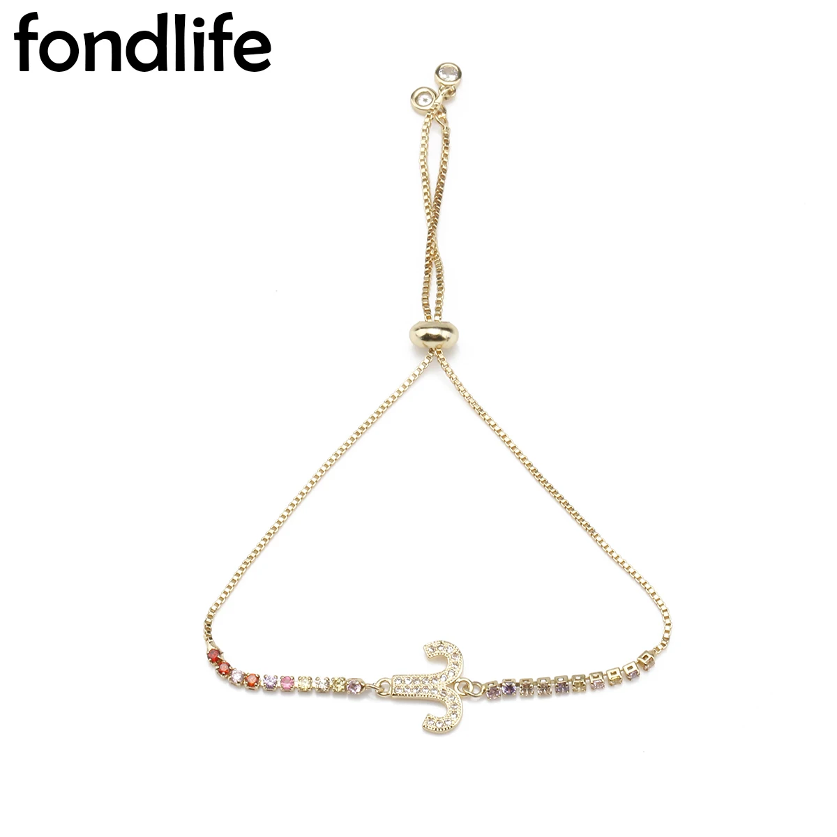 

Cubic Zirconia Crystal Gold-plated Aries Charm Chain Bracelet Women Twelve Constellations CZ Red Cord Slide Adjustable Jewelry