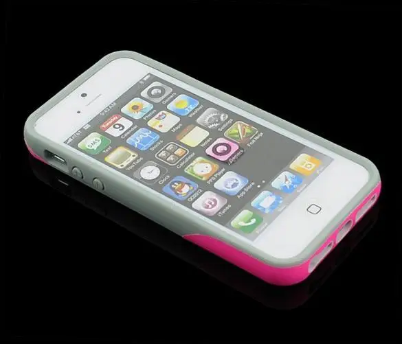 Новинка розовый серый чехол для телефона кожный аксессуары Apple iPhone 5 + защита