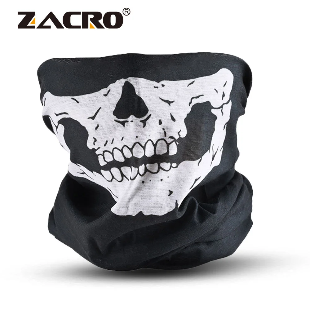 Zacro, новая мода, велосипедная маска с черепом, полумаска для лица, шарф-призрак, многофункциональная, для шеи, теплая, эластичная, дышащая маска для велосипеда