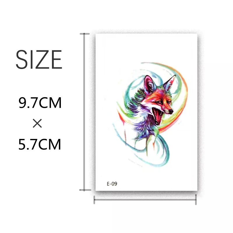 2Pcs Waterproof Temporary Tattoo Sticker Fox Fake Tattoo Cherry Small Tattoos Flower Art Flash Decals For Men Women 9.7*5.7CM
