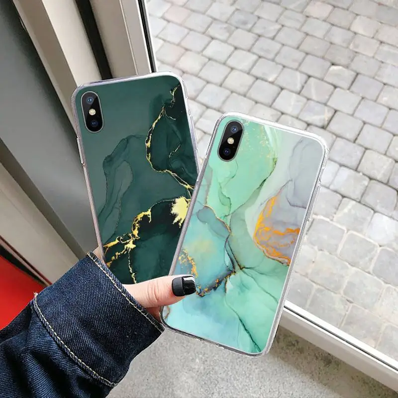

Marble colorful pattern Phone Case Transparent soft For iphone 12 11 13 7 8 6 s plus x xs xr pro max mini