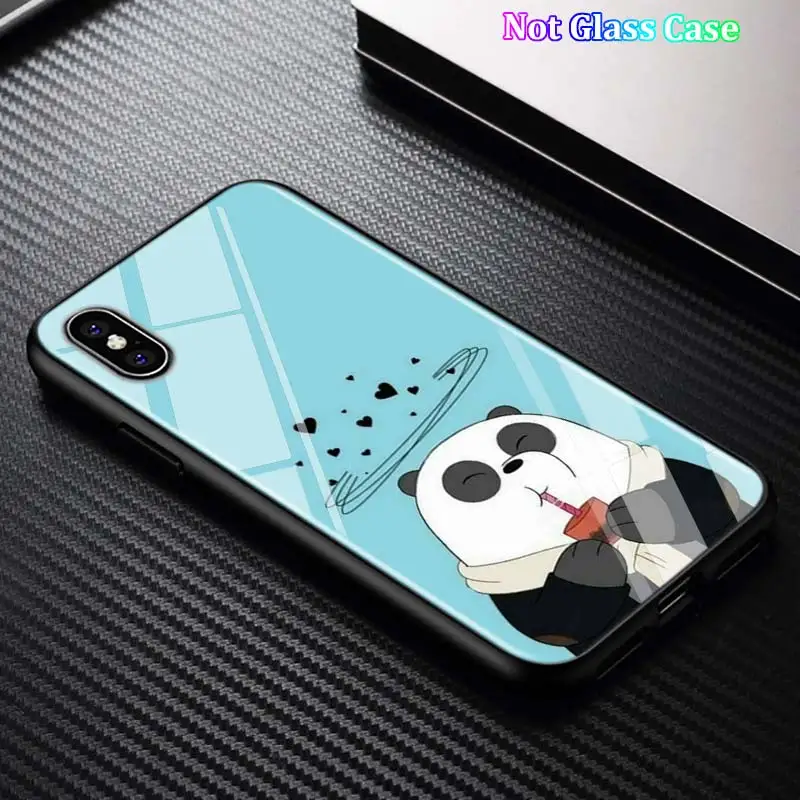 Black Cover Cute Bare Bears for iPhone 11 11Pro X XR XS Max for iPhone 8 7 6 6S Plus 5S 5 SE Glossy Phone Case - Цвет: Style 12
