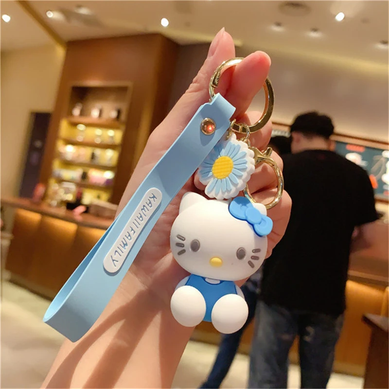 Милый брелок Hello Kitty фигурка модный мультяшный для ключей украшение подвеска Sanrio