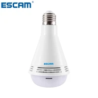 escam qp137 ip camera wifi 2mp hd 1080p 360 degree panoramic bluetooth speaker bulb security camera