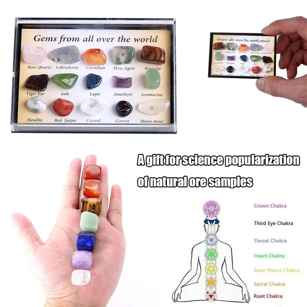 Mini Natural Mineral Ore Collection Aventurine Quartz With Tiger Eye Small Crystal Gift Box DIY Jewelry Making Home Decor | Дом и сад