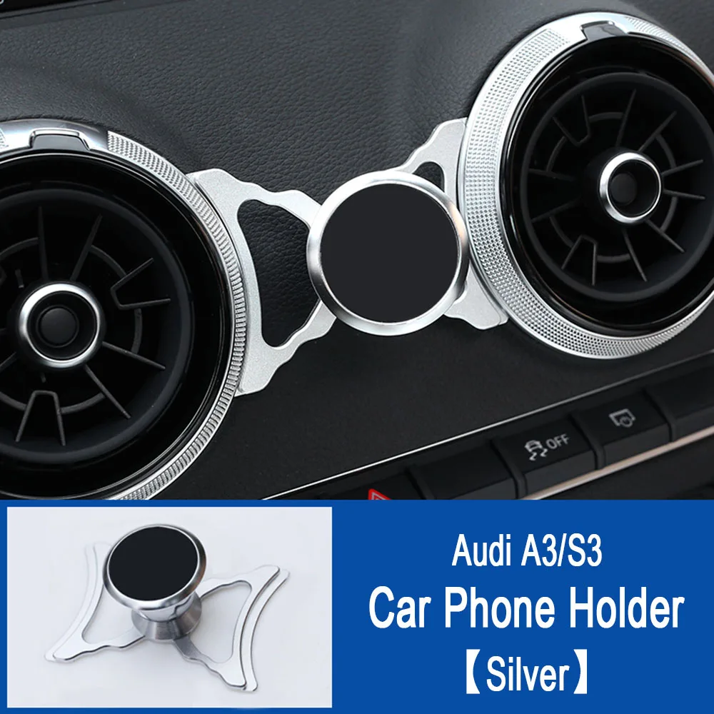 Car Phone Holder Универсальный Автомобильный кронштейн для телефона Audi A3 S3 8 V, автомобильный держатель на вентиляционное отверстие, вращающийся на 360 градусов, поддержка мобильного телефона gps-аксессуары - Название цвета: Car Phone Holder