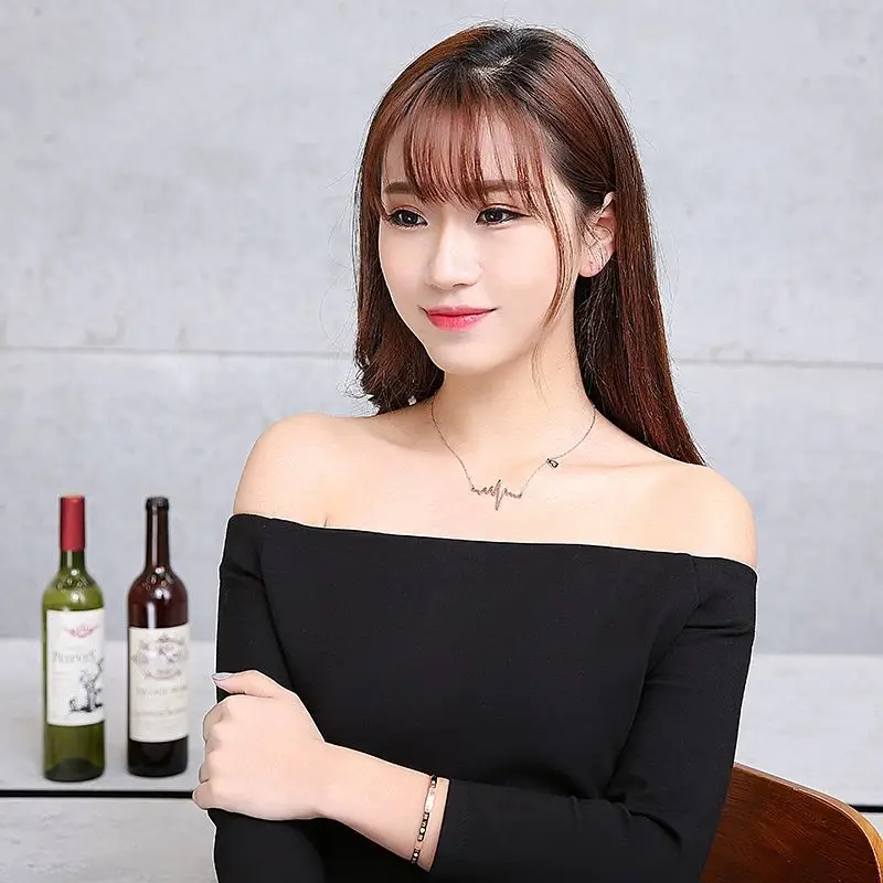 Женская подвеска из нержавеющей стали под розовое золото ожерелье с