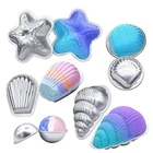 Форма для изготовления бомбочек для ванн, 1 пара, из алюминиевого сплава, форма для соляных шариков, для мыла, самодельного изготовления шоколадного торта, пудинга